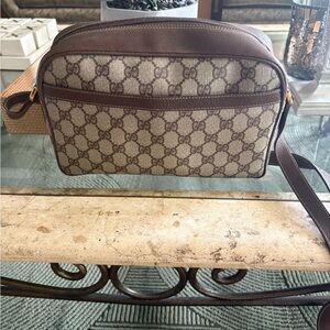 Gucci Beige and Brown Monogram crossbody Bag